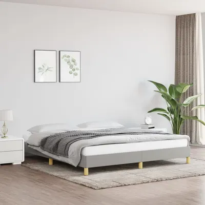 vidaXL Cadru de pat fără saltea, gri deschis, 180x200 cm, textil