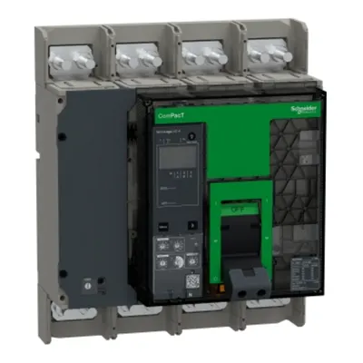 Intreruptor automat, ComPacT NS1000N, 50kA la 415VAC, 4P, fix, cu operare manuala, echipat cu unitate de declansare MicroLogic 5.0A, 1000A