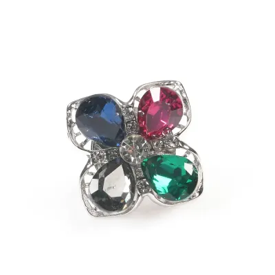 Brosa martisor floare cu pietre multicolore
