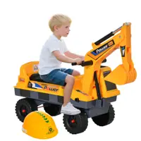 Homcom Buldozer Jucarie 2-in-1 – Excavator Galben cu Compartiment