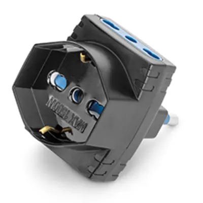 3-Way Adaptorn2p+e-16a-(s17) Black 2x2p+e-16a-(p17/11) 1x2p+t-16a-(p40)