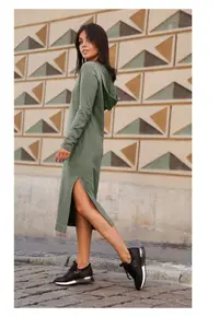 Rochie - Bumbac / Poliester - Alb - Kaki