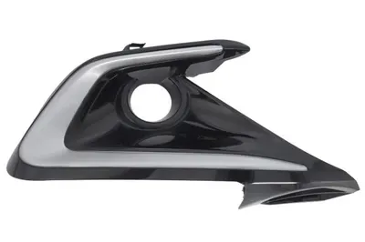 Ornament bara Fata Dreapta cu orificii proiector ceata, gri negru lucios potrivit TOYOTA COROLLA 10.18- Hatchback 06.22