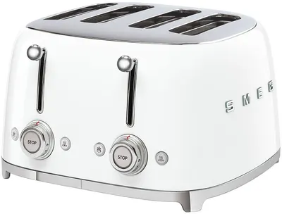 Prăjitor de pâine dublu Smeg - TSF03WHEU, 2000W, 6 viteze, alb