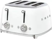 Prăjitor de pâine dublu Smeg - TSF03WHEU, 2000W, 6 viteze, alb