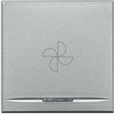 Capac tasta Axolute MyHOME BUS - simbol Ventilator tip apasare - 2 modul - aluminiu