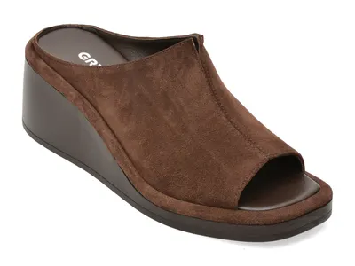 Papuci GRYXX maro, 1461255, din piele intoarsa