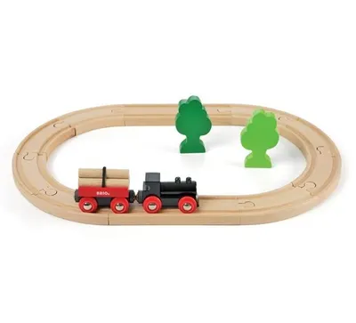 Trenulet forestier cu sina de lemn Brio