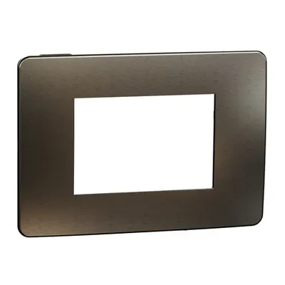 Placa ornament, Unica Studio Metal, 3 module, dark aluminiu sau negru