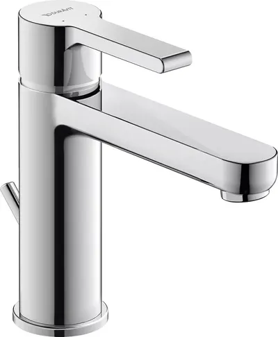 Baterie lavoar Duravit B.2 B21020001010, marime M, cartus ceramic, monocomanda, set evacuare cu tija, 165 mm, ventil, Crom lucios