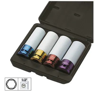 Set 4 Tubulare Impact De 1 2 Sp. Extractie Roti Jbm
