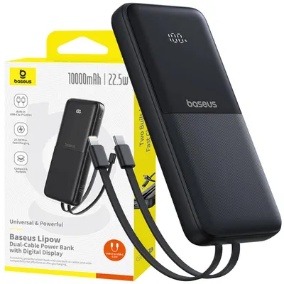 Powerbank Baseus 10000mAh 22.5W USB-C USB-A cu cabluri integrare