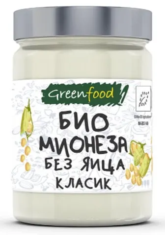 Maioneză bio fără ouă, clasică, 270 g, Green Food
