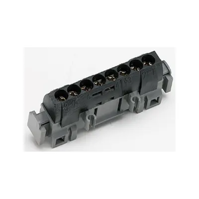IP2X terminal block - phase (negru) - 8 x 1.5 to 16² - L. 75 mm