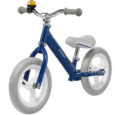 Bicicleta copii 2-5 ani, fara pedale, Nils Skiddou Denim Bleumarin, SKIDDOU sk2030012