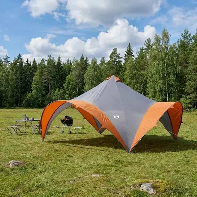 vidaXL Cort pentru Petreceri Gri și Portocalie 500 x 500 x 350 cm