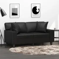 vidaXL Perne decorative, 2 buc., negru, 40x40 cm, piele ecologică