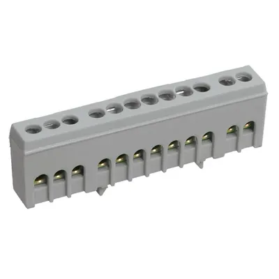 Neutral bus bar in body-Izolator onto a DIN-rail SHNI-6x9-16-k-average