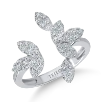 Inel deschis din aur alb cu diamante de 0.51ct