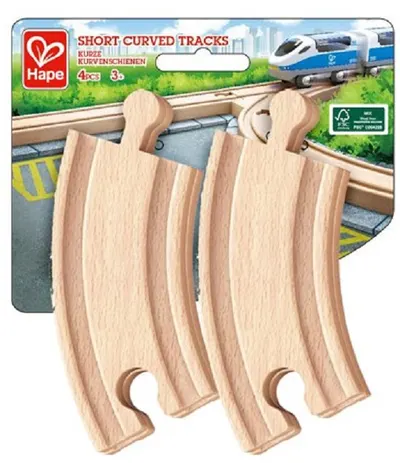 Set de joc HaPe International - Cale ferată, linii curbe, 4 piese
