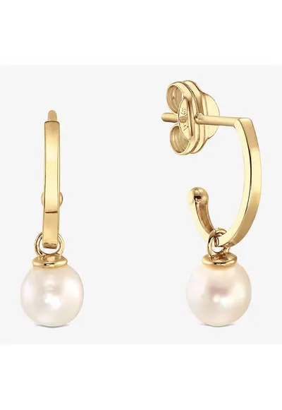 Cercei din aur 14K cu perle naturale 4mm - Yoko