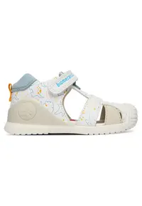 Sandale Baieti - piele naturala - alb/multicolor