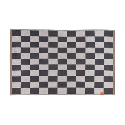 Covoraș de baie gri antracit/bej pentru duș din bumbac organic 50x80 cm Retro – Mette Ditmer Denmark