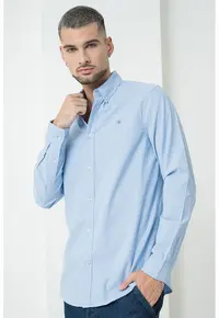Camasa oxford cu model uni - Albastru deschis