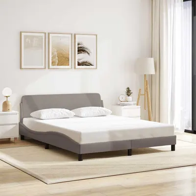 vidaXL Cadru de pat, Dover, gri taupe, 160x200 cm, textil