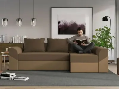Coltar Extensibil Cali Stofa Maro / Piele Cappuccino