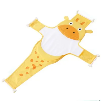 Hamac cadita Little Mom Bathnet Yellow Girafe moale, uscare rapida, versatil, varsta 0-12 luni
