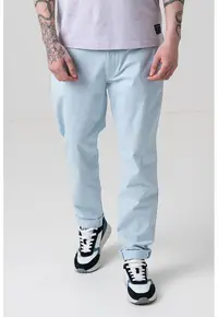 Pantaloni chino cu talie medie - Albastru deschis