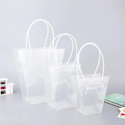 Sacoșe ghiveci transparente (set 10 buc) - 26x26x35cm