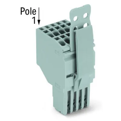 2-conductor female connector; Strain relief plate; 1.5 mm²; 8-pole; 1,50 mm²; gray