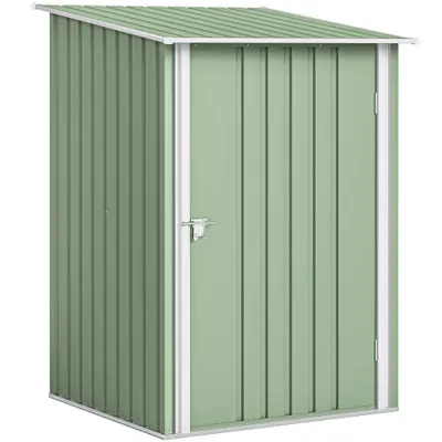 Outsunny Căsuță de Grădină 0,92m² din Oțel Galvanizat, Depozit pentru Unelte cu Ușă Blocabilă, Acoperiș Înclinat, 100x104x160 cm, Verde Deschis | Aosom Romania