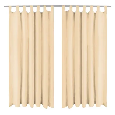 vidaXL Draperii micro-satin cu bride, 2 buc, 140 x 225 cm, bej