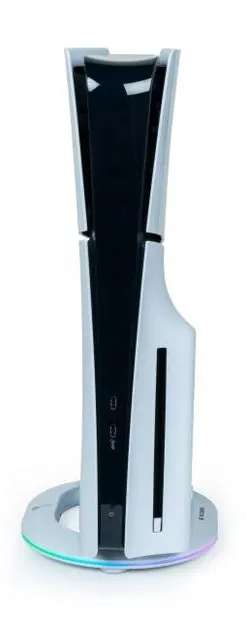 Suport vertical cu hub Nacon - RGB, PS5 Slim, albastru