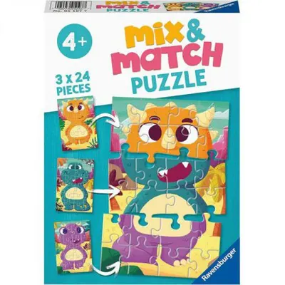 Puzzle Mix&match Dinozauri, 3x24 Piese