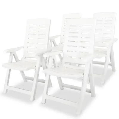 vidaXL Scaune pliabile rabatabile, 4 buc., plastic, alb