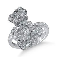 Inel floral din aur alb cu diamante de 1.2ct