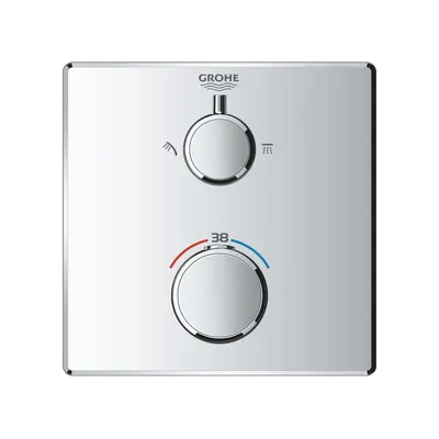 Unitate comanda Grohe Grohtherm Cube, termostat, 2 iesiri, necesita valva, crom, 24079000