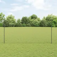 vidaXL Gard hexagonal cu stâlp 10 x 1,5 m Oțel cu strat de PVC Gri