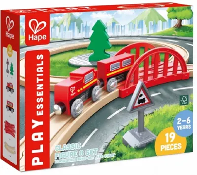 Set de joc Hape International - Set de cale ferată, 19 piese