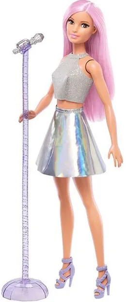 Papusa Mattel Barbie - Pop star cu microfon cu suport