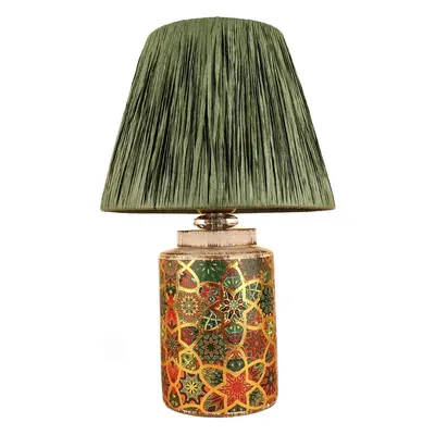 Veioză verde cu abajur din sfoară din hârtie (înălțime 38 cm) Alev – Opviq lights