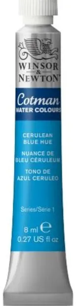 Vopsea pentru acuarelă Winsor & Newton Cotman - Cerulean, 8 ml