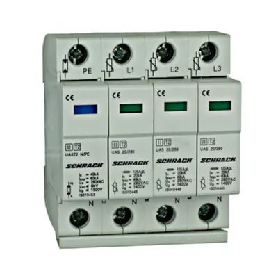 Descărcător complet, T2/C, 3+1, 3*20kA/280V - Seria UAS