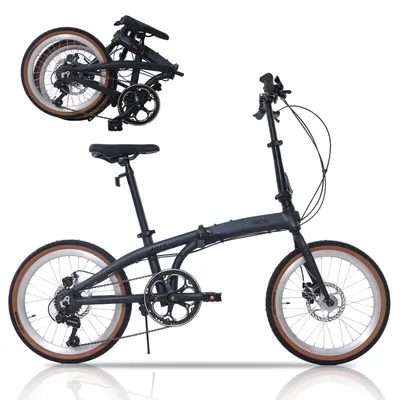 Bicicletă pliabilă 20" RCB GK4, cadru aluminiu, 7 viteze, frâne pe disc, 12+ ani