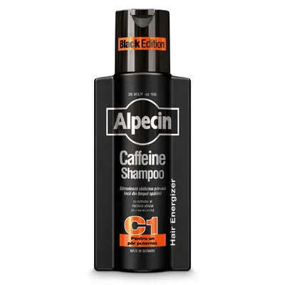 Sampon cu cafeina impotriva caderii parului C1 Black Edition, Alpecin | 250 ml