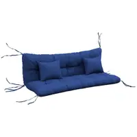 Outsunny Set 4 perne de șezut, 150x50 cm rezistente la apă, perne scaun cu benzi de prindere, 10cm grosime, Marine | Aosom Romania